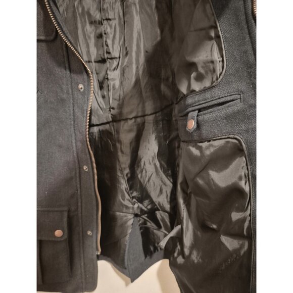 Men's H&M Black Wool Blend Military Jacket Size 38R - Picture 5 of 7